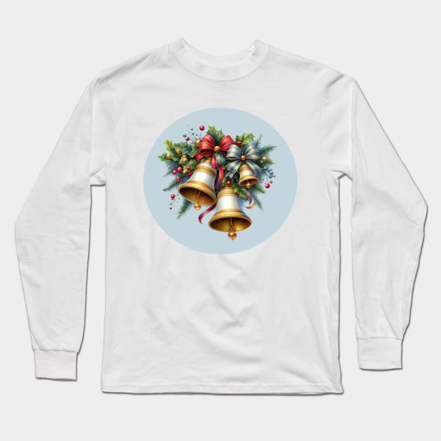 Grandma's House - Blue Christmas Bells Long Sleeve T-Shirt by CAutumnTrapp